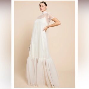 Chic Sheer White Maxi Dress